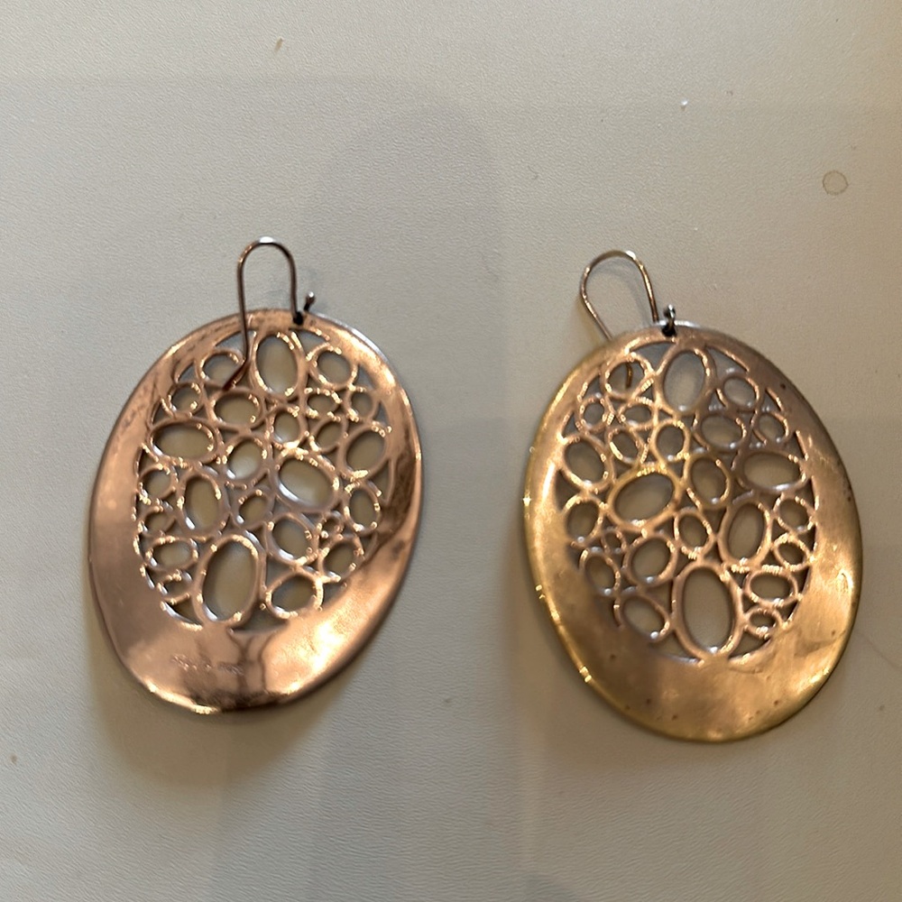 Ippolita Rose gold earrings. 2” long rose golds plated over sterling silver